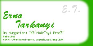 erno tarkanyi business card